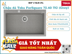 Chậu rửa Teka ForSquare 72.40 TG Grey- Chất liệu đá Thạch Anh - Xuất xứ Italia